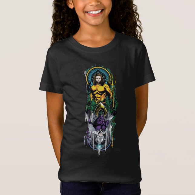 Aquaman | Orin & Orm Reversible Art nouveau Panel T Shirt (Framsida)