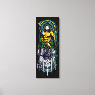 Aquaman Orin & Orm vändbar art nouveaupanel Canvastryck