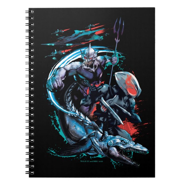 Aquaman | Orm, Black Manta, Tylosaur och Fraktaser Anteckningsbok (Framsidan)