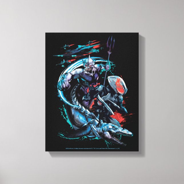 Aquaman | Orm, Black Manta, Tylosaur och Fraktaser Canvastryck (Framsida)