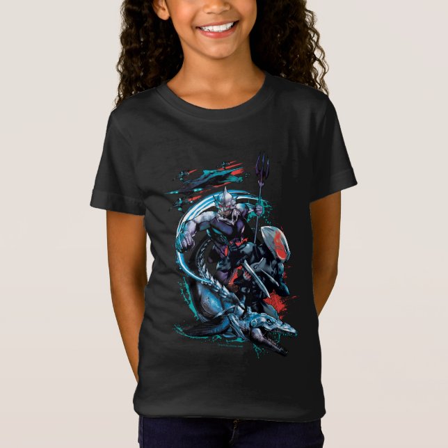 Aquaman | Orm, Black Manta, Tylosaur och Fraktaser T Shirt (Framsida)