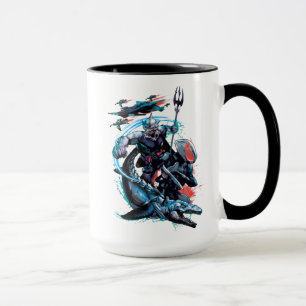Aquaman Orm, svart Manta, Tylosaur & frakter Mugg
