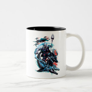 Aquaman Orm, svart Manta, Tylosaur & frakter Två-Tonad Mugg