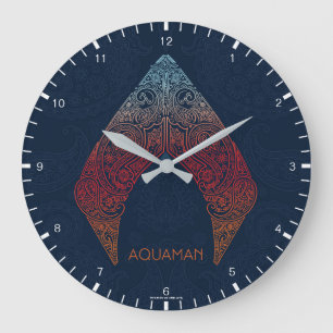 Aquaman   Paisley Aquaman logotyp Stor Klocka