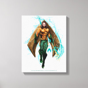 Aquaman   Prince Orin Med Aquaman Logotyp Canvastryck