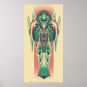 Aquaman Queen Fisherman Art nouveau Panel Poster