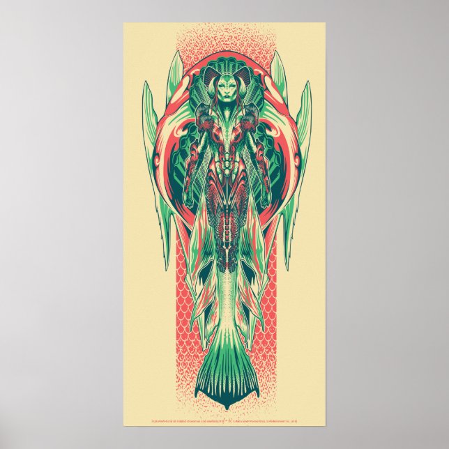 Aquaman | Queen Fisherman Art nouveau Panel Poster (Framsidan)