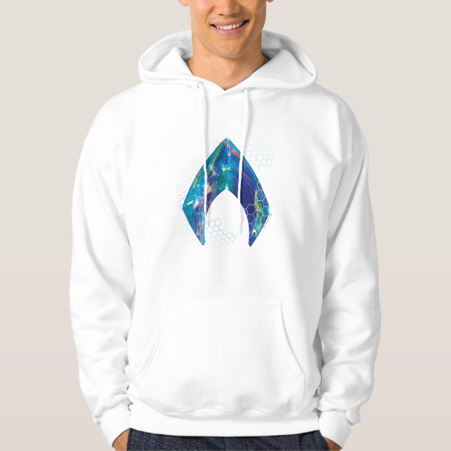 Aquaman | Refraktad akvamansk Logotyp Hoodie (Framsida)