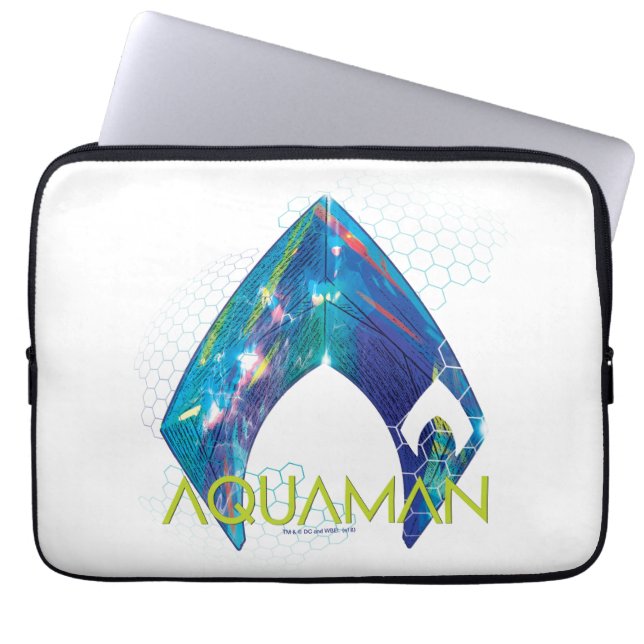 Aquaman | Refraktad akvamansk Logotyp Laptop Fodral (Framsidan)