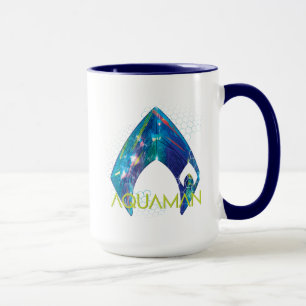 Aquaman Refraktad akvamansk Logotyp Mugg