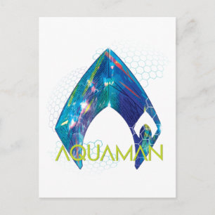 Aquaman   Refraktad akvamansk Logotyp Vykort
