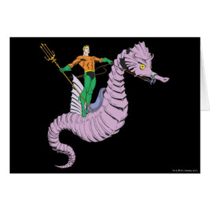 Aquaman Rides Seahorse Hälsningskort