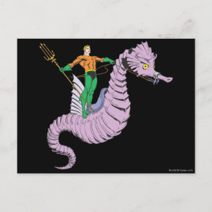 Aquaman Rides Seahorse Vykort