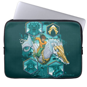 Aquaman Riding Seahorse över Kingdoms Laptop Fodral