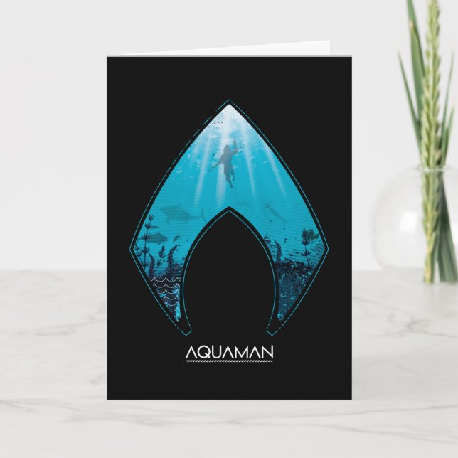 Aquaman | Se Via Aquaman Logotyp Ocean Graphic Kort (Framsida)
