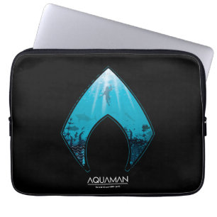 Aquaman Se Via Aquaman Logotyp Ocean Graphic Laptop Fodral