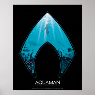 Aquaman Se Via Aquaman Logotyp Ocean Graphic Poster