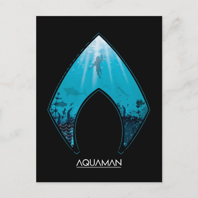 Aquaman | Se Via Aquaman Logotyp Ocean Graphic Vykort (Framsida)