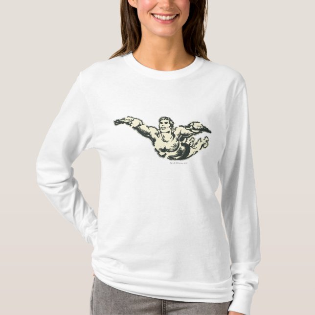 Aquaman Soars BW Tee (Framsida)