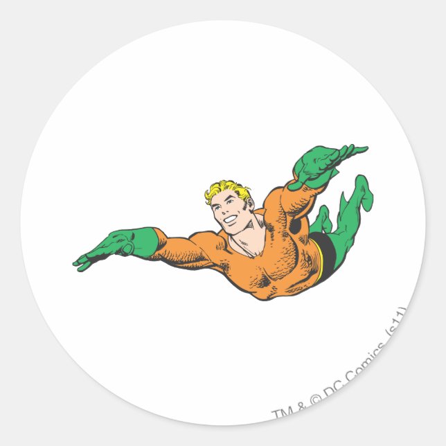 Aquaman Soars Runt Klistermärke (Framsida)