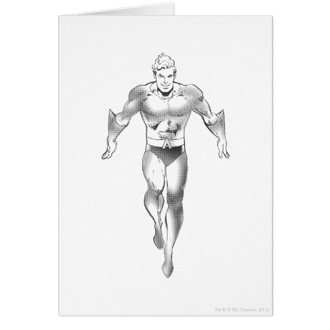 Aquaman Springa BW Hälsningskort (Framsidan)