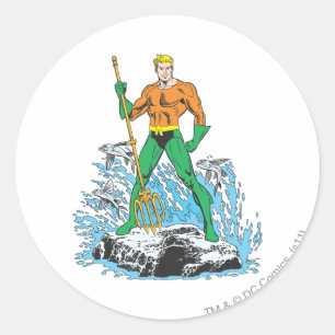Aquaman Stands med Pitchfork Runt Klistermärke