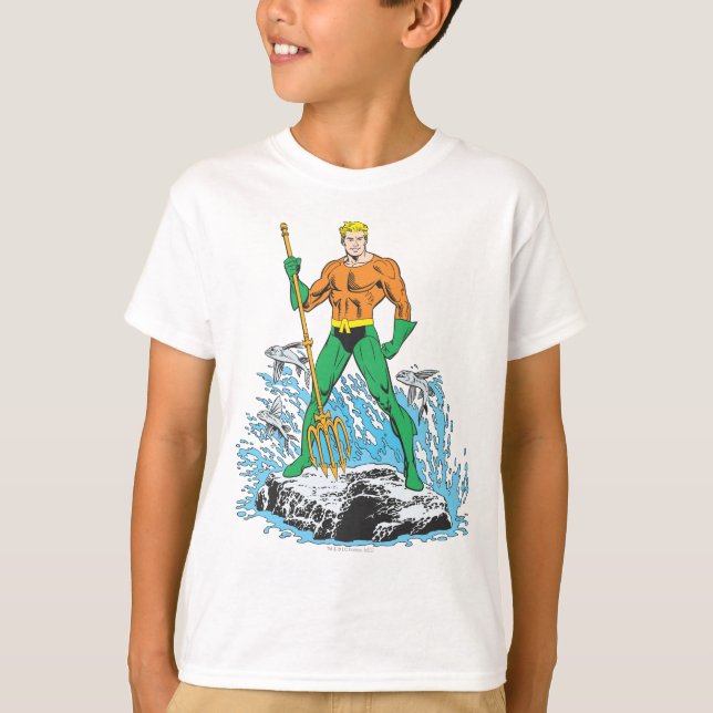 Aquaman Stands med Pitchfork Tee Shirt (Framsida)