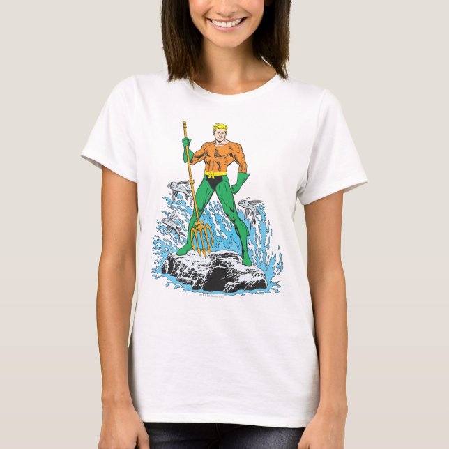 Aquaman Stands med Pitchfork Tee Shirt (Framsida)