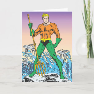 Aquaman Stands with Spear Kort
