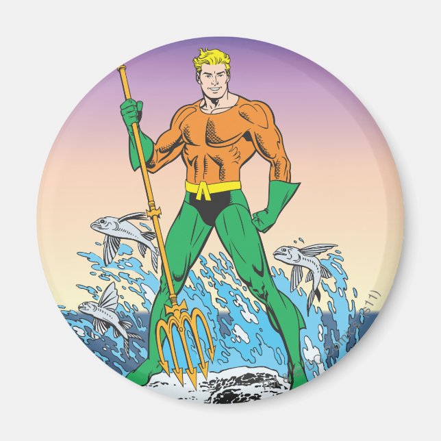 Aquaman Stands with Spear Magnet (Framsidan)