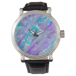 Aquamarin och Ametyst Crystal Armbandsur