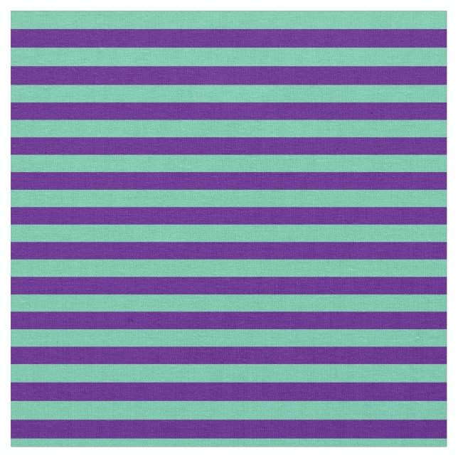Aquamarin och Indigo Stripe/Linjerad Mönster Tyg (Närbild)