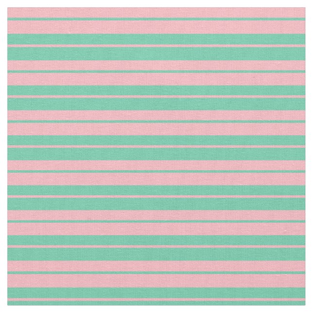 Aquamarin och Ljusa rosa Färgaden Rand Tyg (Närbild)