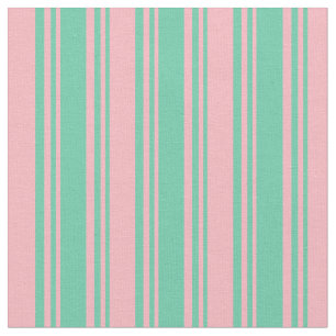 Aquamarin och Ljusa rosa Linjer/Rand Mönster Tyg