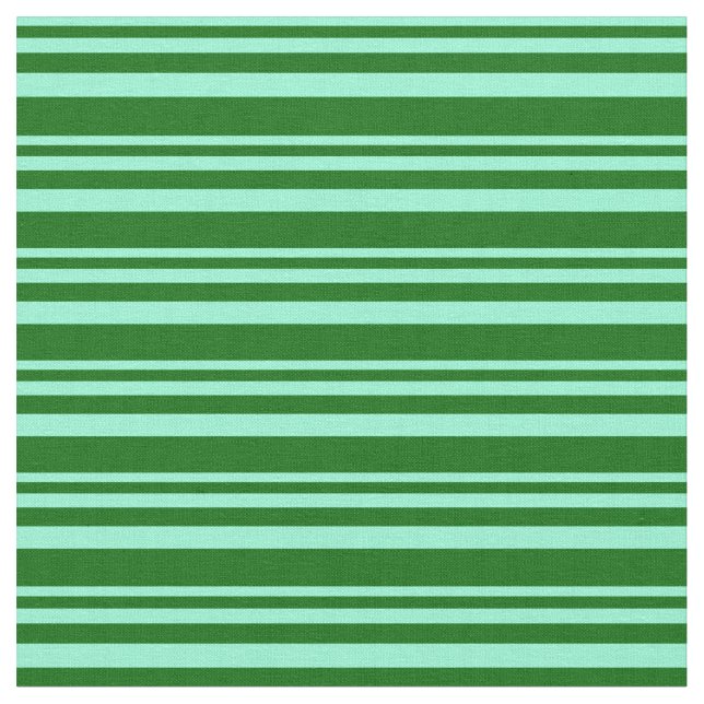 Aquamarin och Mörk grönt linda/stripe Mönster Tyg (Närbild)