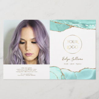 Aquamarine agate bifold brochure