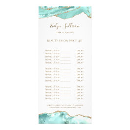 Aquamarine agate pris list-rackkort reklamkort