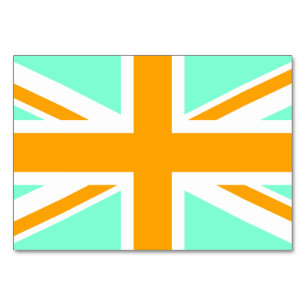 Aquamarine and Orange Union Jack Bordsnummer