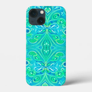 Aquamarine Arabesque Bohemian Mönster