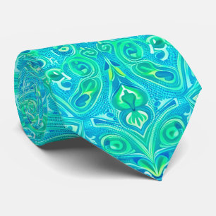 Aquamarine Arabesque Bohemian Mönster Slips