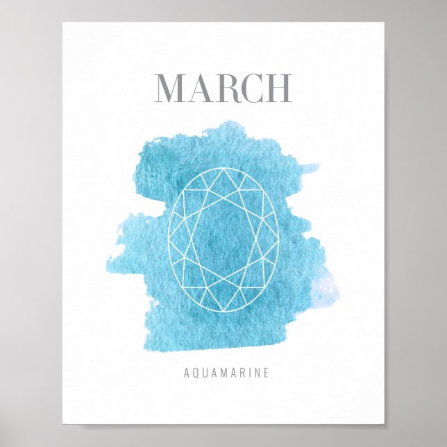Aquamarine Birthstone March Poster (Framsidan)