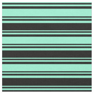 Aquamarine & Black Färgad Mönster Tyg