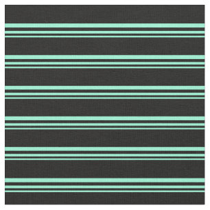 Aquamarine & Black Färgad stripe/lind Mönster Tyg
