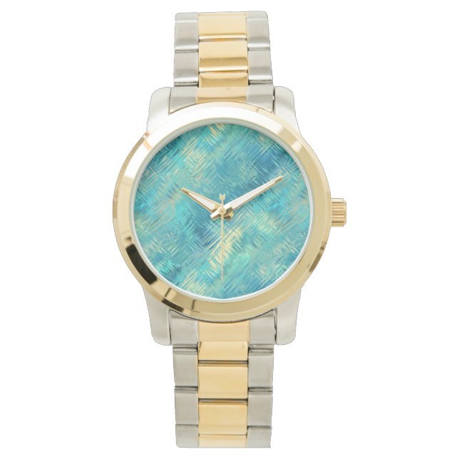 Aquamarine Blue Crystal Gel Struktur Armbandsur (Framsida)