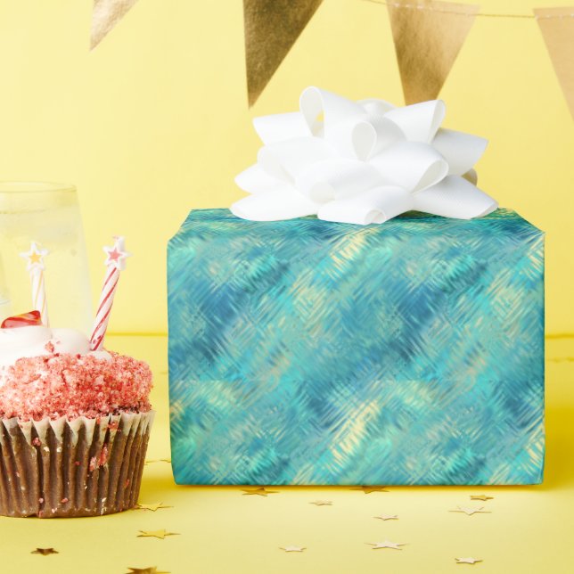 Aquamarine Blue Crystal Gel Struktur Presentpapper (Födelsedagsfest)