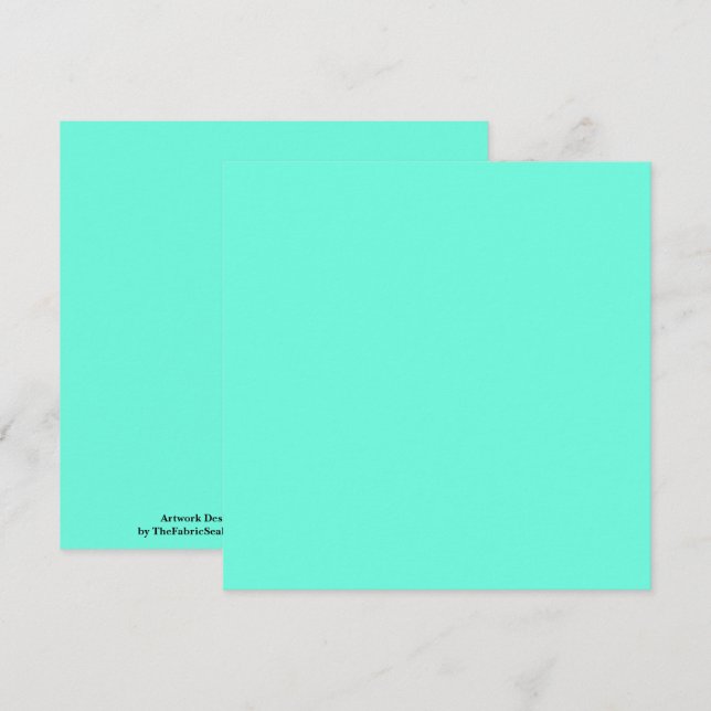 Aquamarine Blue Grönt Turcos Solid Färg Kort (Fram/baksida)