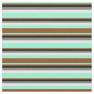 Aquamarine, Brown, Black, Grått och Mint Cream Tyg