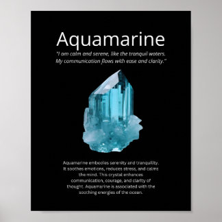 Aquamarine Crystal Stone Poster