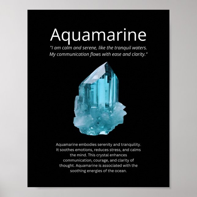 Aquamarine Crystal Stone Poster (Framsidan)