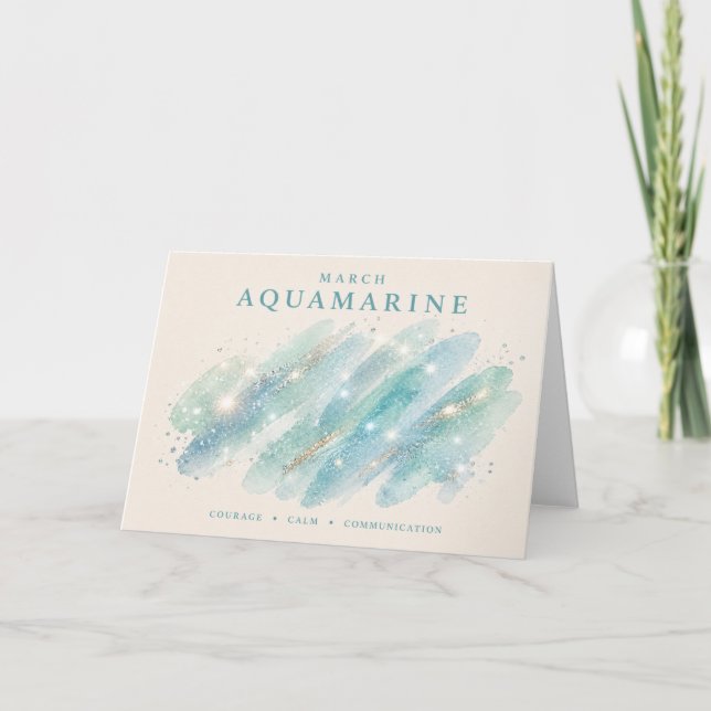 Aquamarine Crystal Swipe Kort (Framsida)